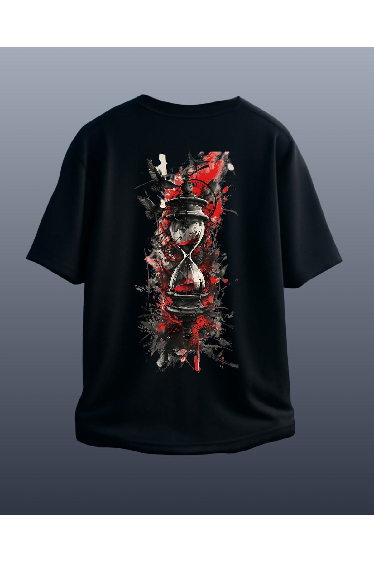 Unisex Erkek/Kadın Özel Baskılı Oversize Pamuklu Bisiklet Yaka T-Shirt