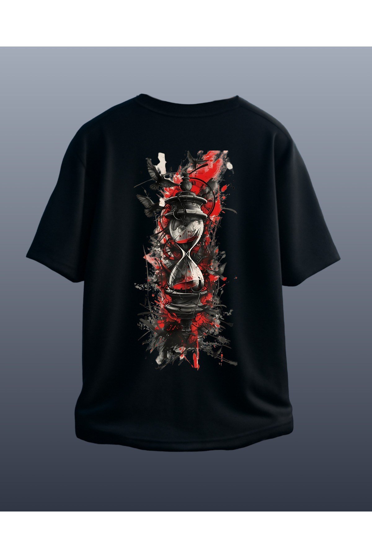 Unisex Erkek/Kadın Özel Baskılı Oversize Pamuklu Bisiklet Yaka T-Shirt