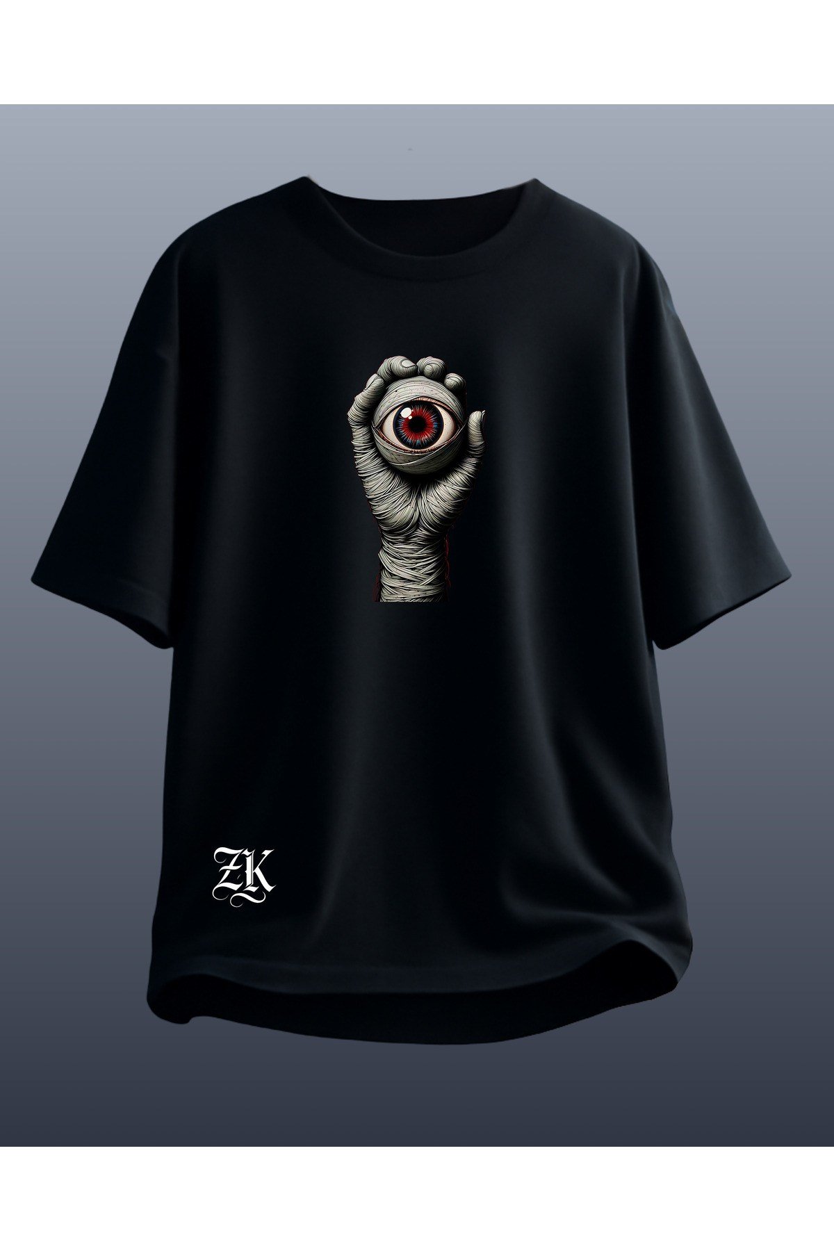 Unisex Erkek/Kadın Özel Baskılı Oversize Pamuklu Bisiklet Yaka T-Shirt