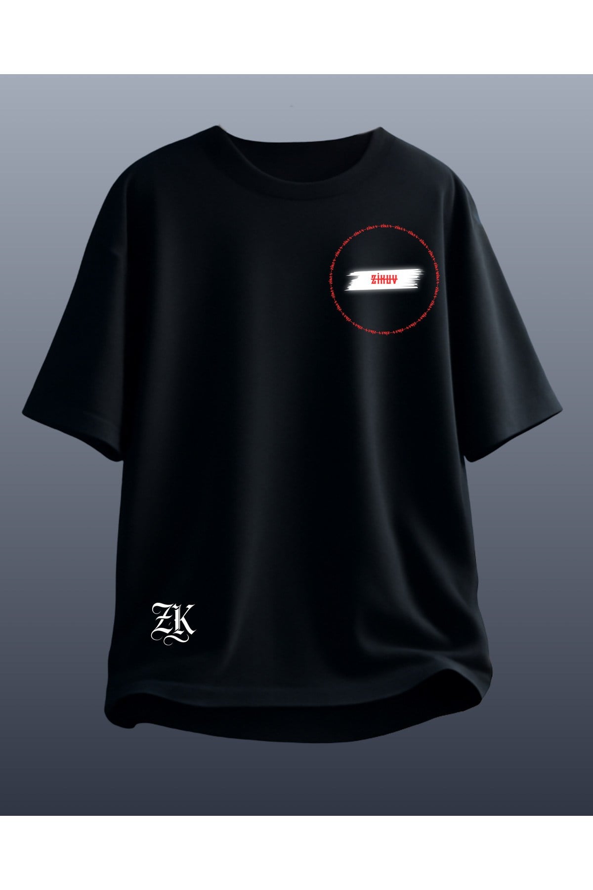 Unisex Erkek/Kadın Özel Baskılı Oversize Pamuklu Bisiklet Yaka T-Shirt