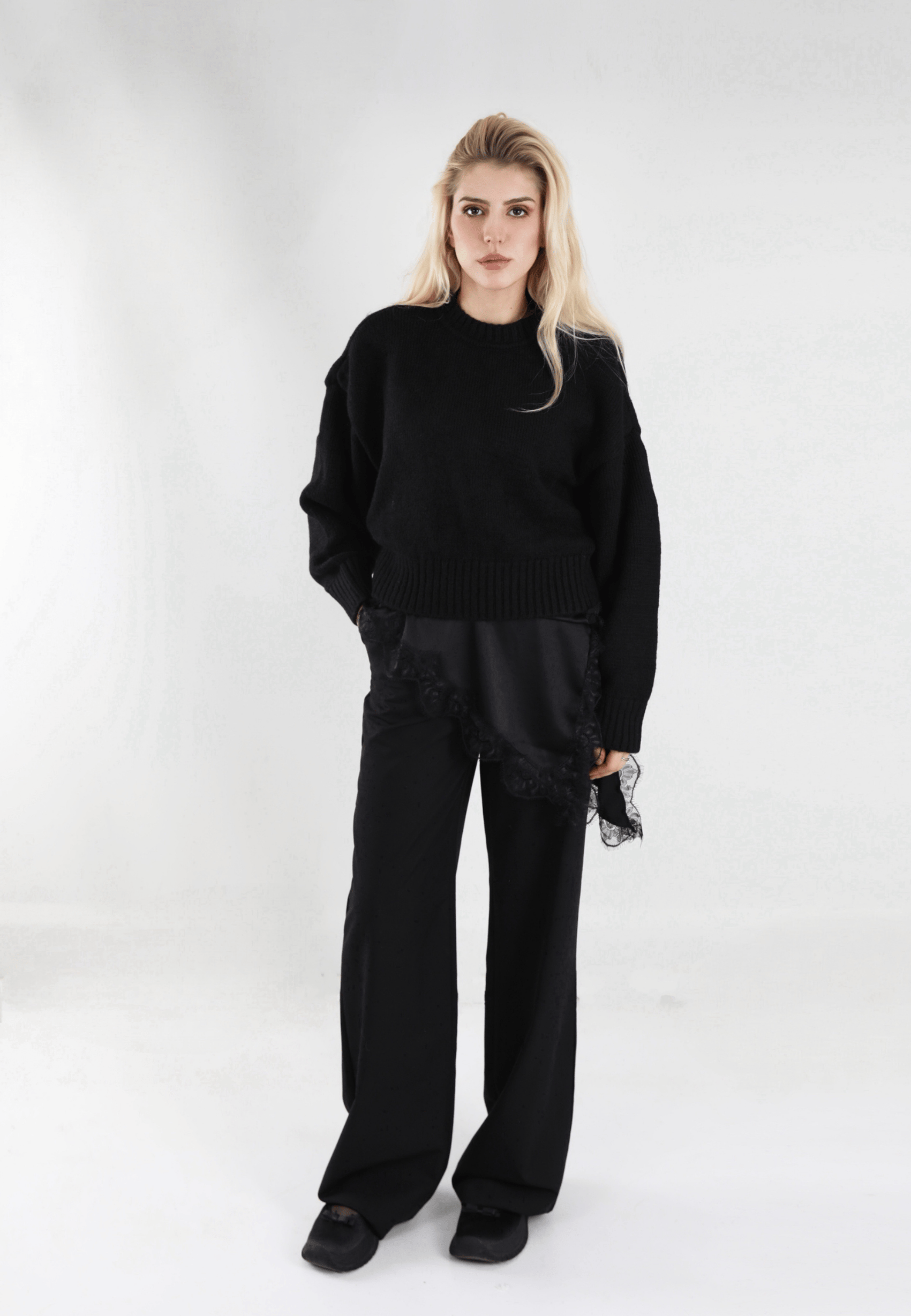 Siyah Oversize Kazak