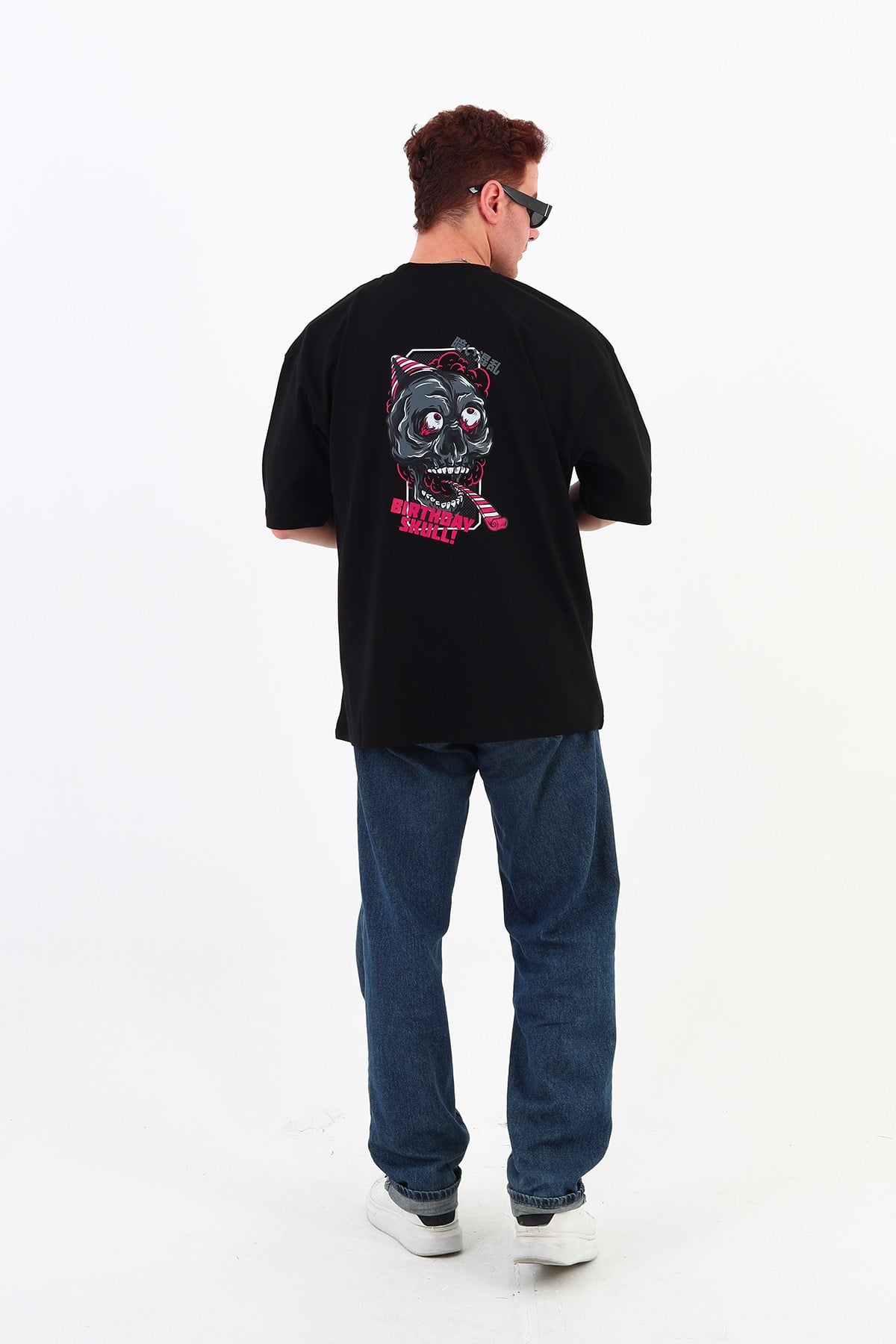 BHİRTDAYSKULL-Oversize Tişört | Sırt Baskılı – Minimal Göğüs Desenli ERKEK Tshirt