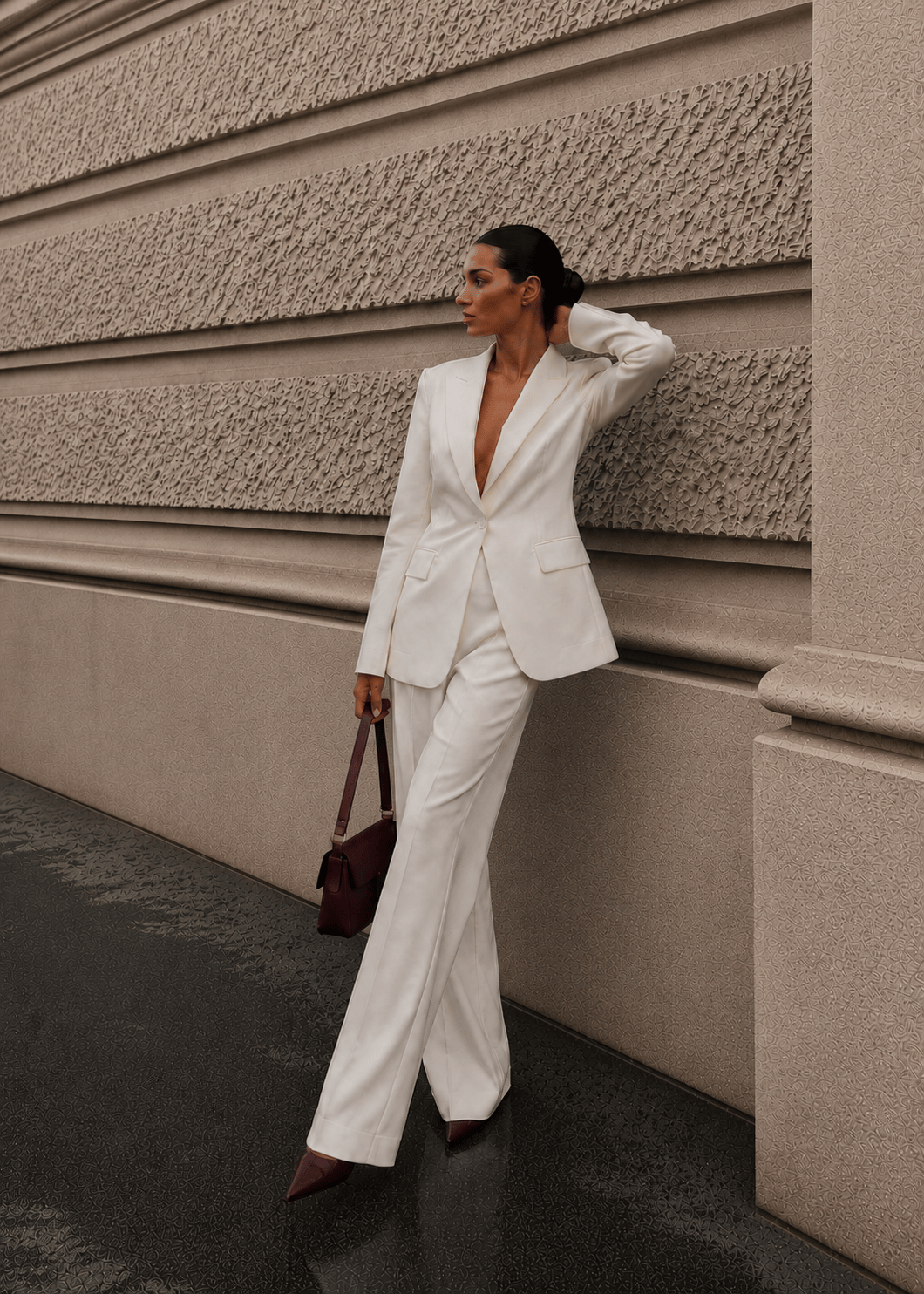 Blazer Takım Elbise Tek Düğme Ceket Pantolon