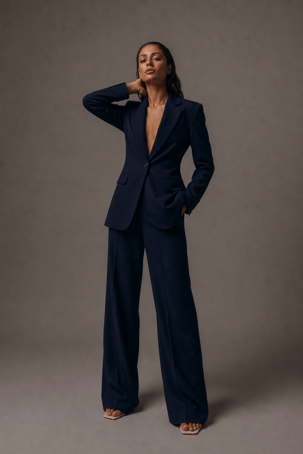 Blazer Takım Elbise Tek Düğme Ceket Pantolon