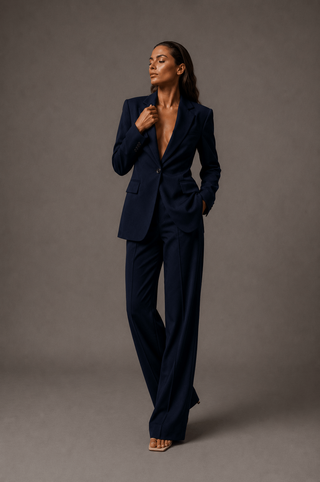 Blazer Takım Elbise Tek Düğme Ceket Pantolon