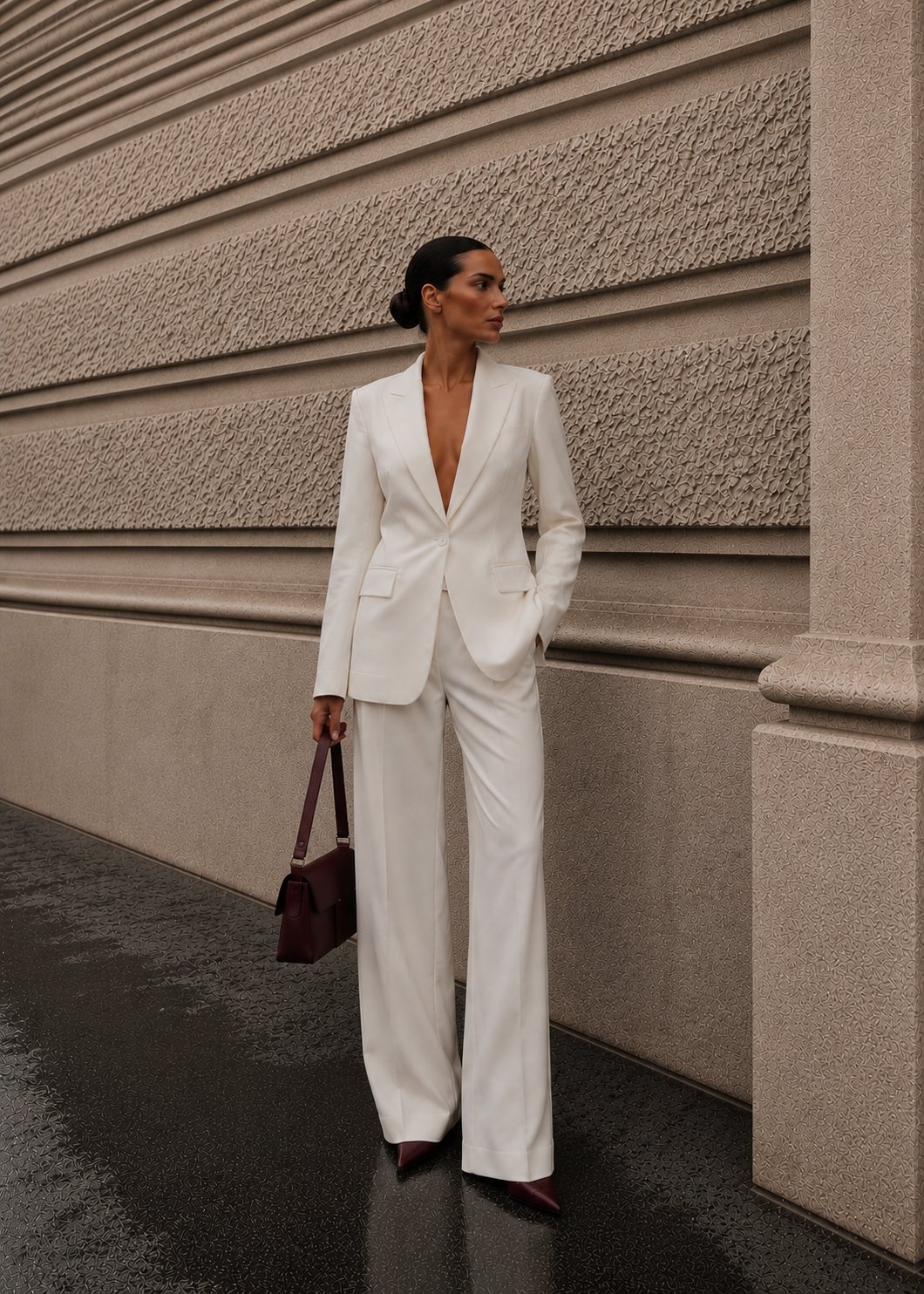 Blazer Takım Elbise Tek Düğme Ceket Pantolon