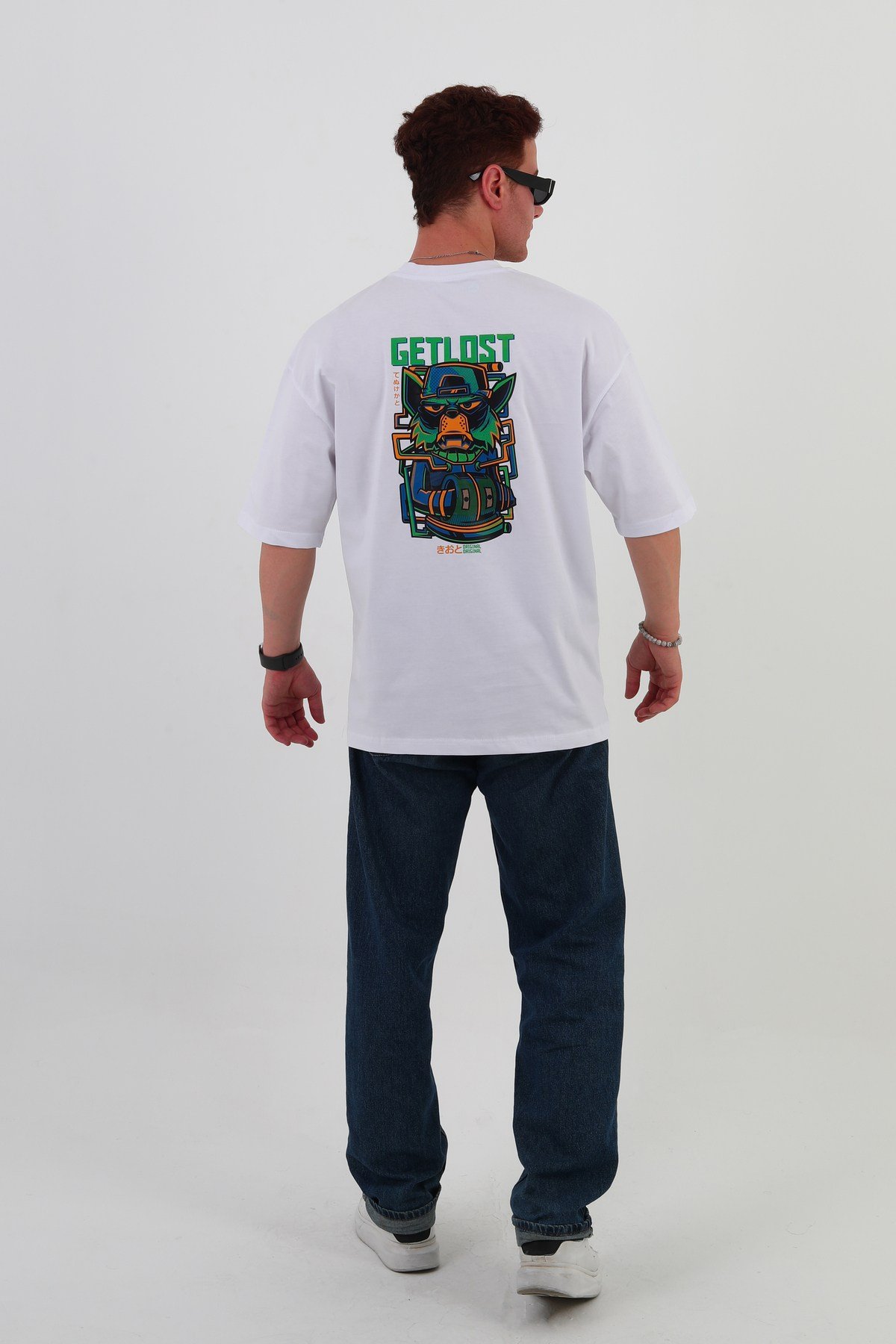 GETLOST-Oversize Tişört | Sırt Baskılı – Minimal Göğüs Desenli Unisex Tshirt