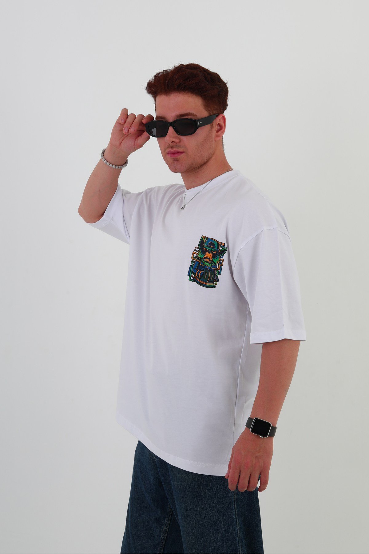 GETLOST-Oversize Tişört | Sırt Baskılı – Minimal Göğüs Desenli Unisex Tshirt
