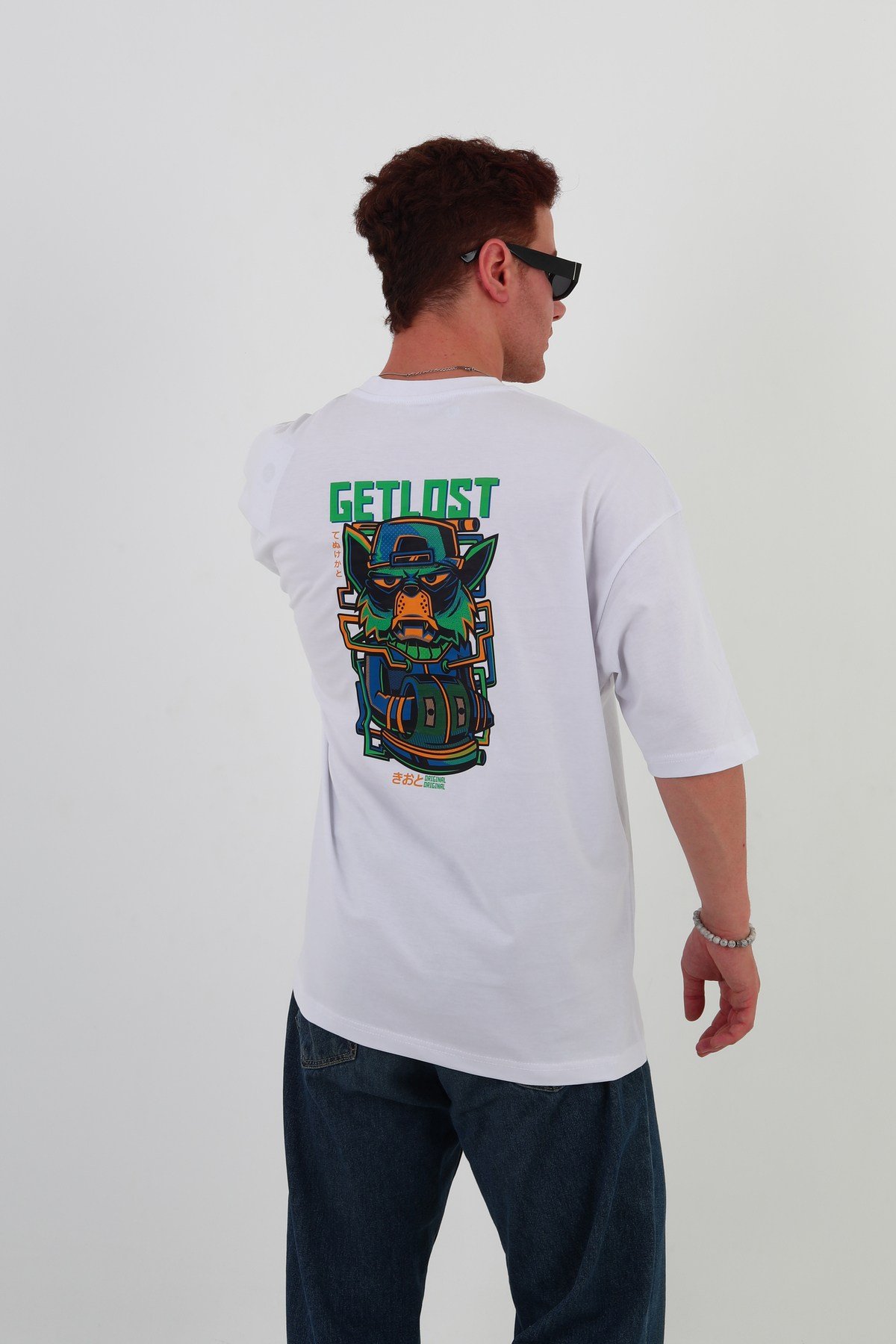 GETLOST-Oversize Tişört | Sırt Baskılı – Minimal Göğüs Desenli Unisex Tshirt