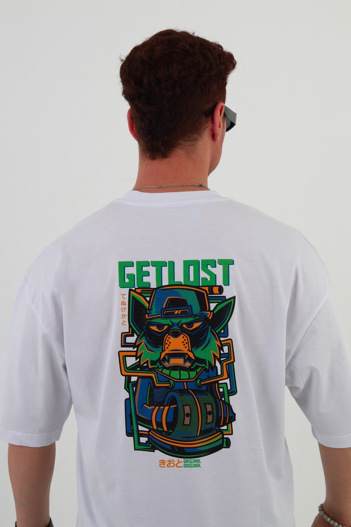 GETLOST-Oversize Tişört | Sırt Baskılı – Minimal Göğüs Desenli Unisex Tshirt
