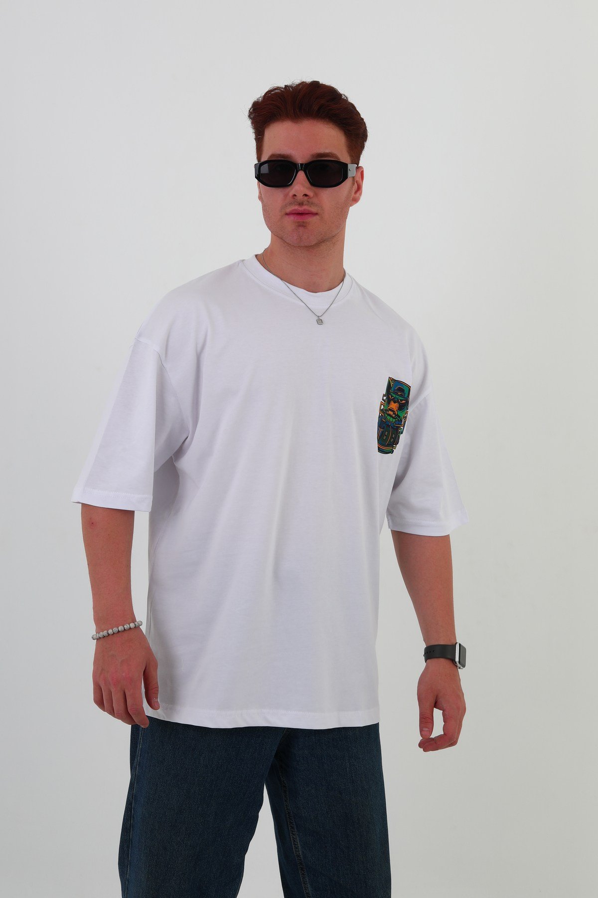 GETLOST-Oversize Tişört | Sırt Baskılı – Minimal Göğüs Desenli Unisex Tshirt