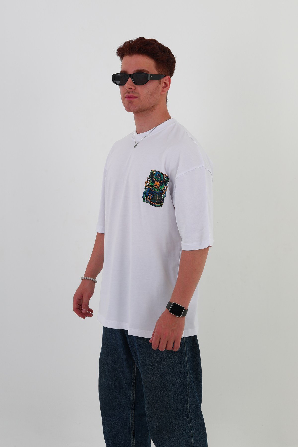 GETLOST-Oversize Tişört | Sırt Baskılı – Minimal Göğüs Desenli Unisex Tshirt