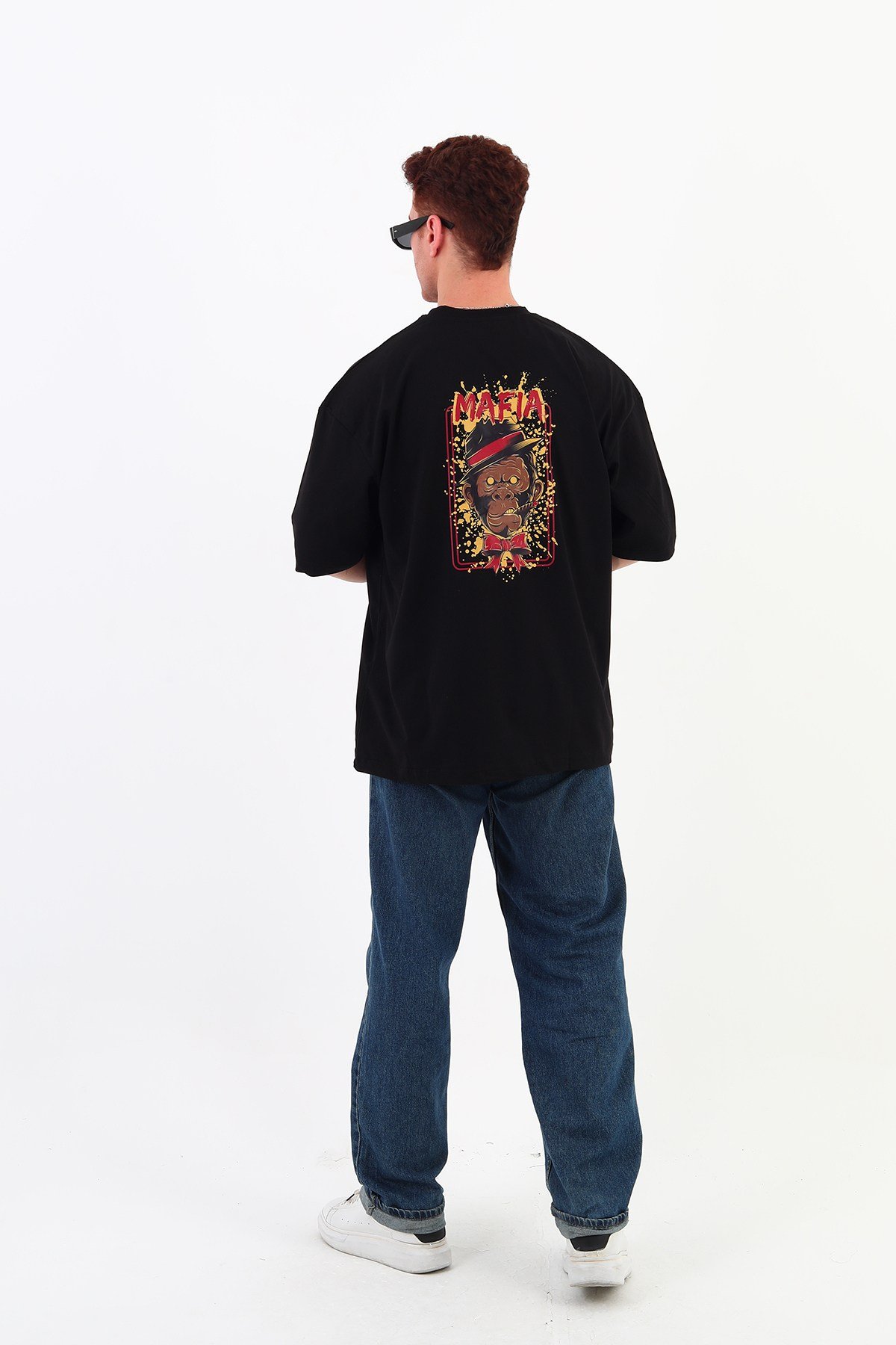 MAFIA-Oversize Tişört | Sırt Baskılı – Minimal Göğüs Desenli Unisex Tshirt