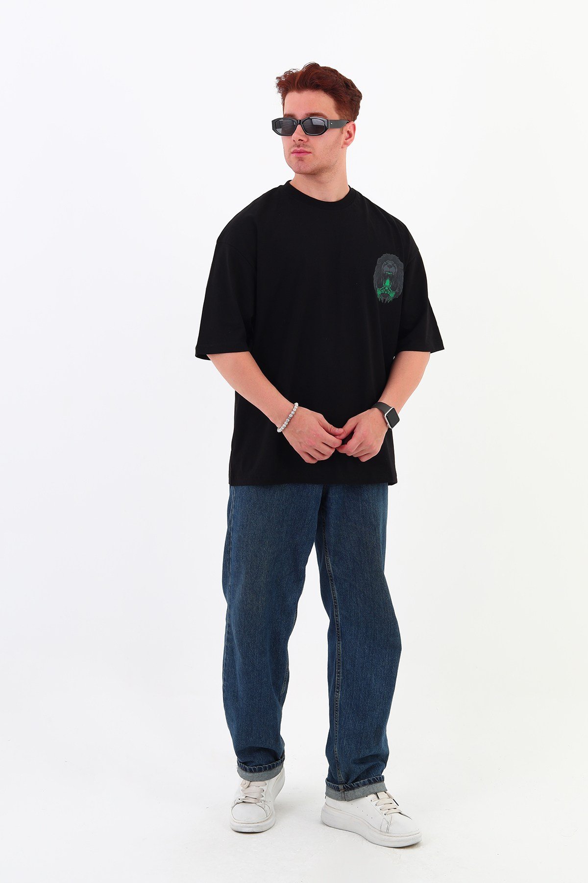 MIGHTY FALL-Oversize Tişört | Sırt Baskılı – Minimal Göğüs Desenli Unisex Tshirt