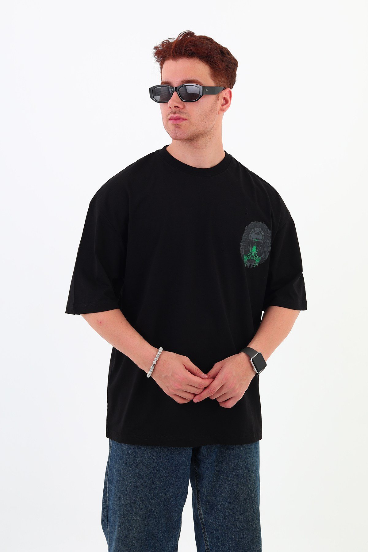 MIGHTY FALL-Oversize Tişört | Sırt Baskılı – Minimal Göğüs Desenli Unisex Tshirt