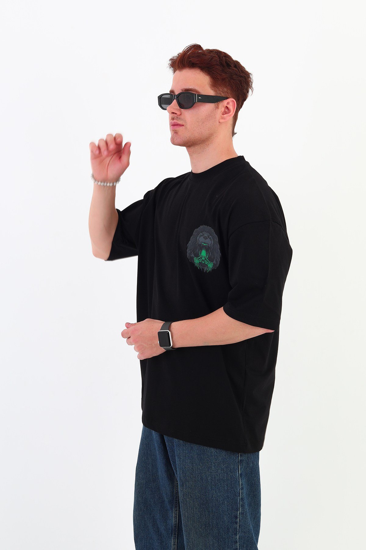 MIGHTY FALL-Oversize Tişört | Sırt Baskılı – Minimal Göğüs Desenli Unisex Tshirt