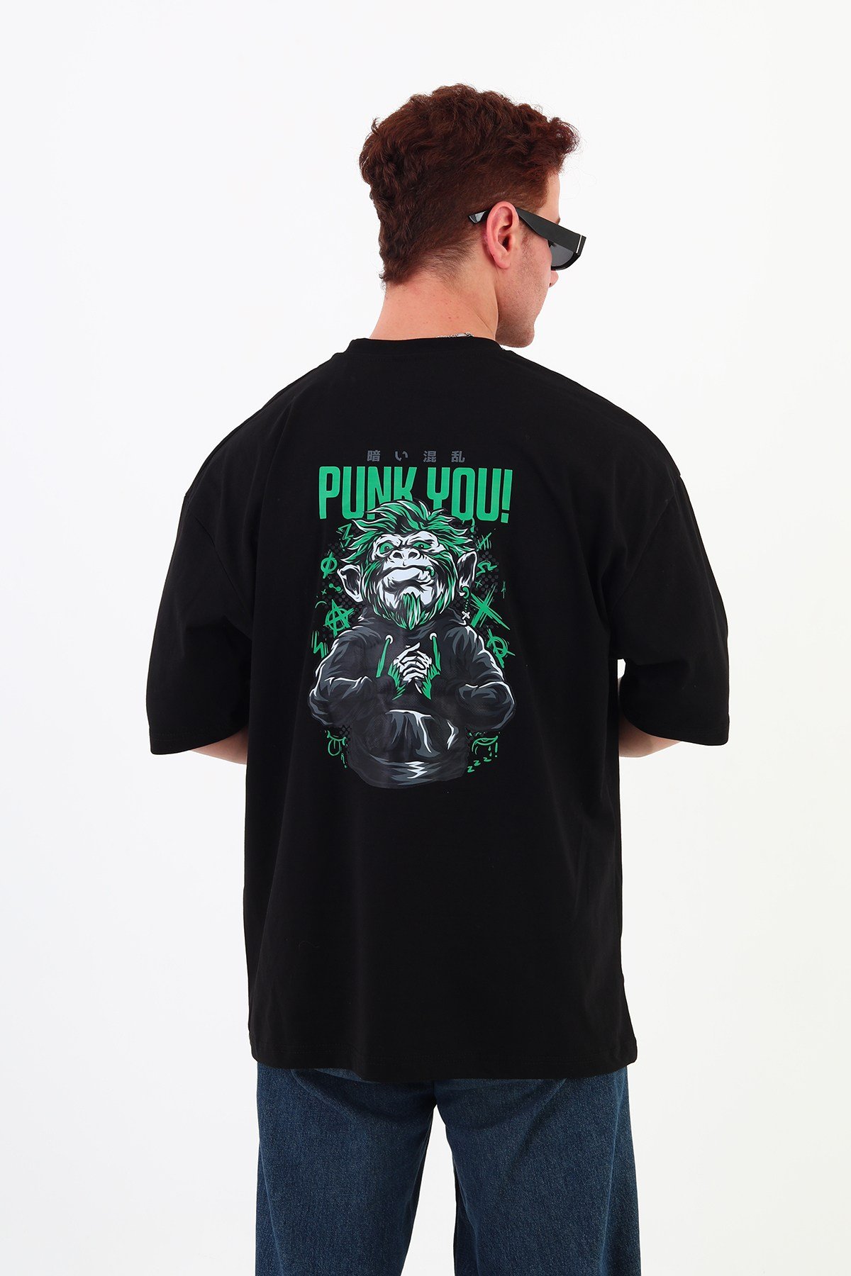 PUNKYOU-Oversize Tişört | Sırt Baskılı – Minimal Göğüs Desenli Unisex Tshirt