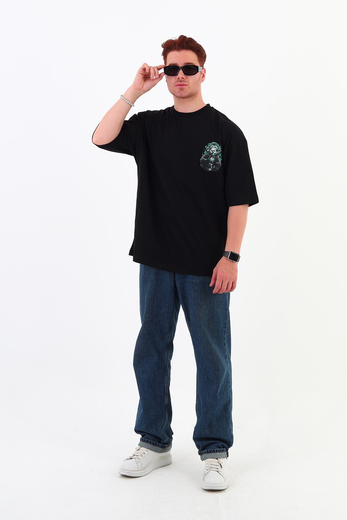 PUNKYOU-Oversize Tişört | Sırt Baskılı – Minimal Göğüs Desenli Unisex Tshirt