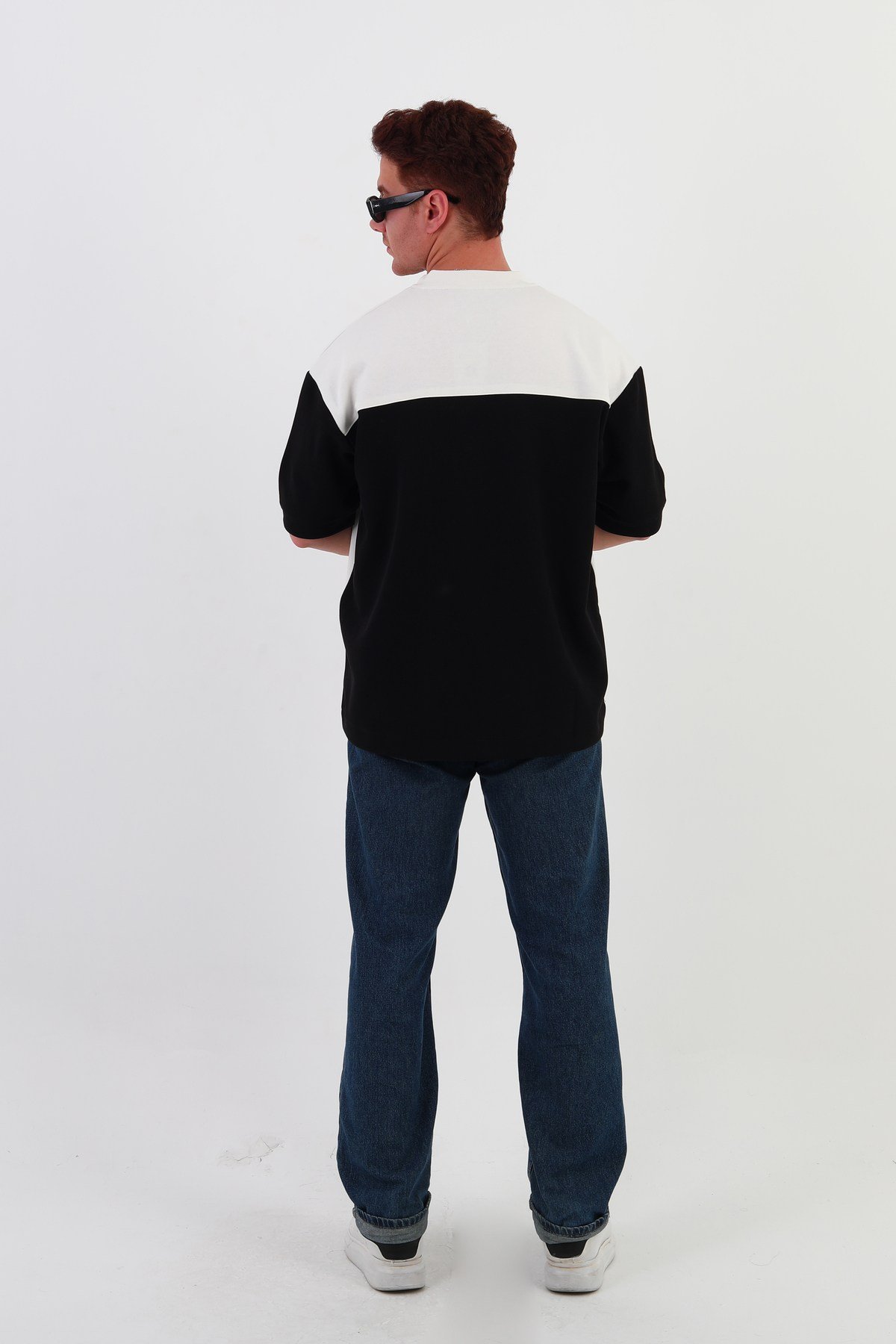 Skyline Oversize Erkek T-shirt Siyah-beyaz
