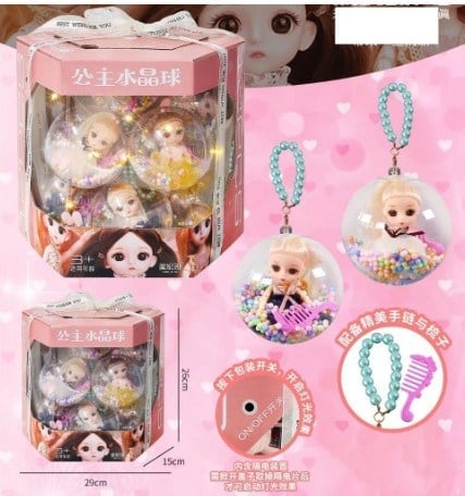 12 Lİ IŞIKLI DİSPLAYDE CRİSTAL TOPLAR İÇİNDE MİNİ BEBEK SET