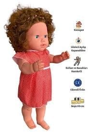 60 CM TRİKOLU TULUMLU SAÇLI BÜYÜK BEBEK