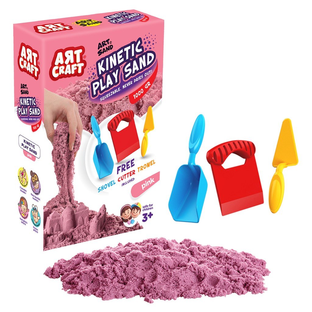 AKSESUARLI PEMBE KİNETİK OYUN KUMU 1000 GR 