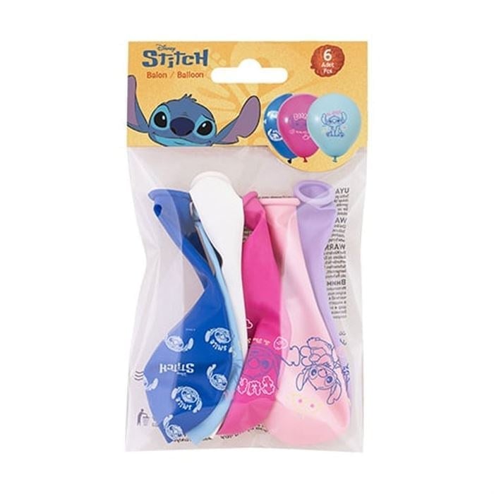 BALONEVİ STITCH POŞET İÇİ 6'LI BALON