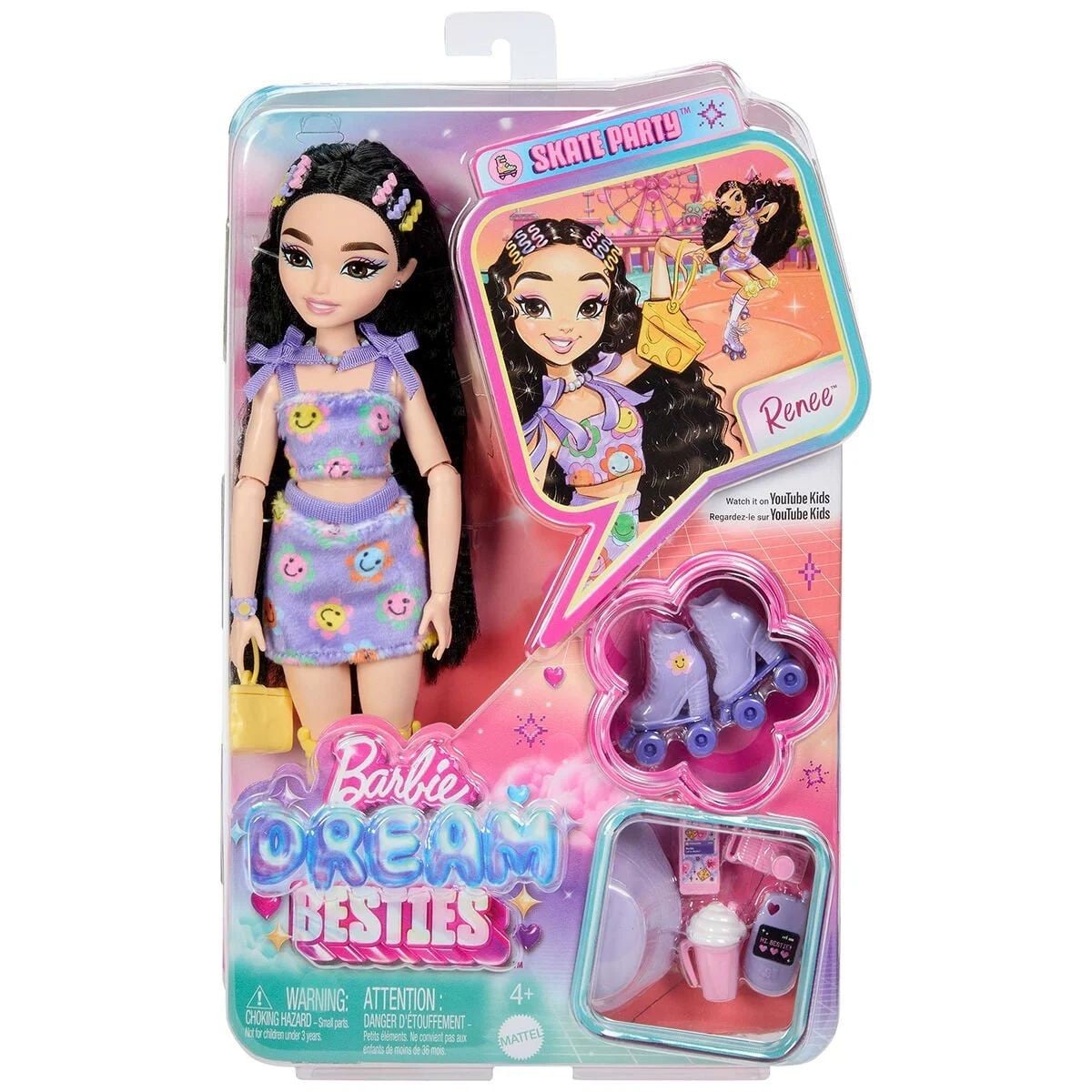 BARBIE DREAM BESTİES PATEN PARTİSİ RENE BEBEK VE AKSESUARLARI