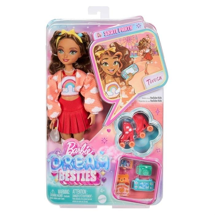 BARBIE DREAM BESTİES PATEN PARTİSİ TERESA BEBEK VE AKSESUARLARI