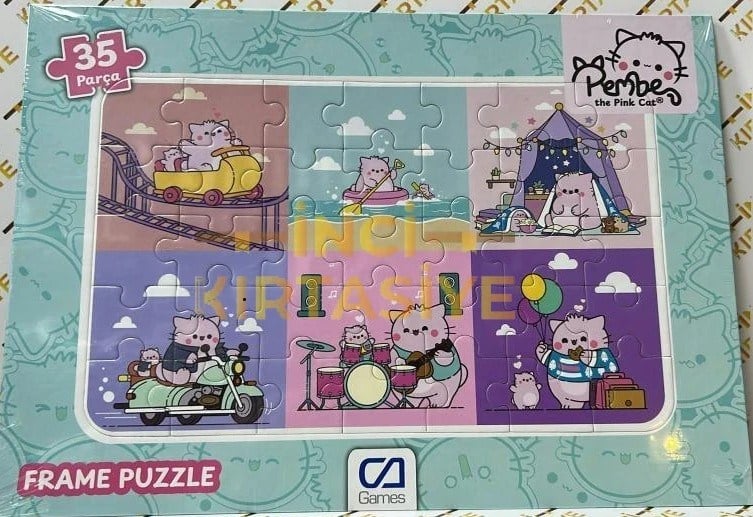 CAFRM-5334-5335 CA GAMES PEMBE KEDİ FRAME PUZZLE 35
