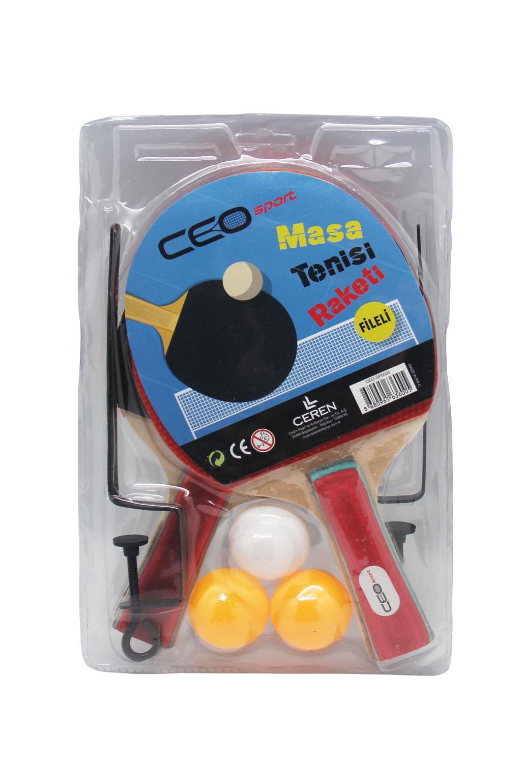 CEO SPORT MASA TENİSİ SETİ FİLELİ (2 RAKET+3 TOP)