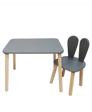 GRİ NATUREL 1 SANDALYELİ SET