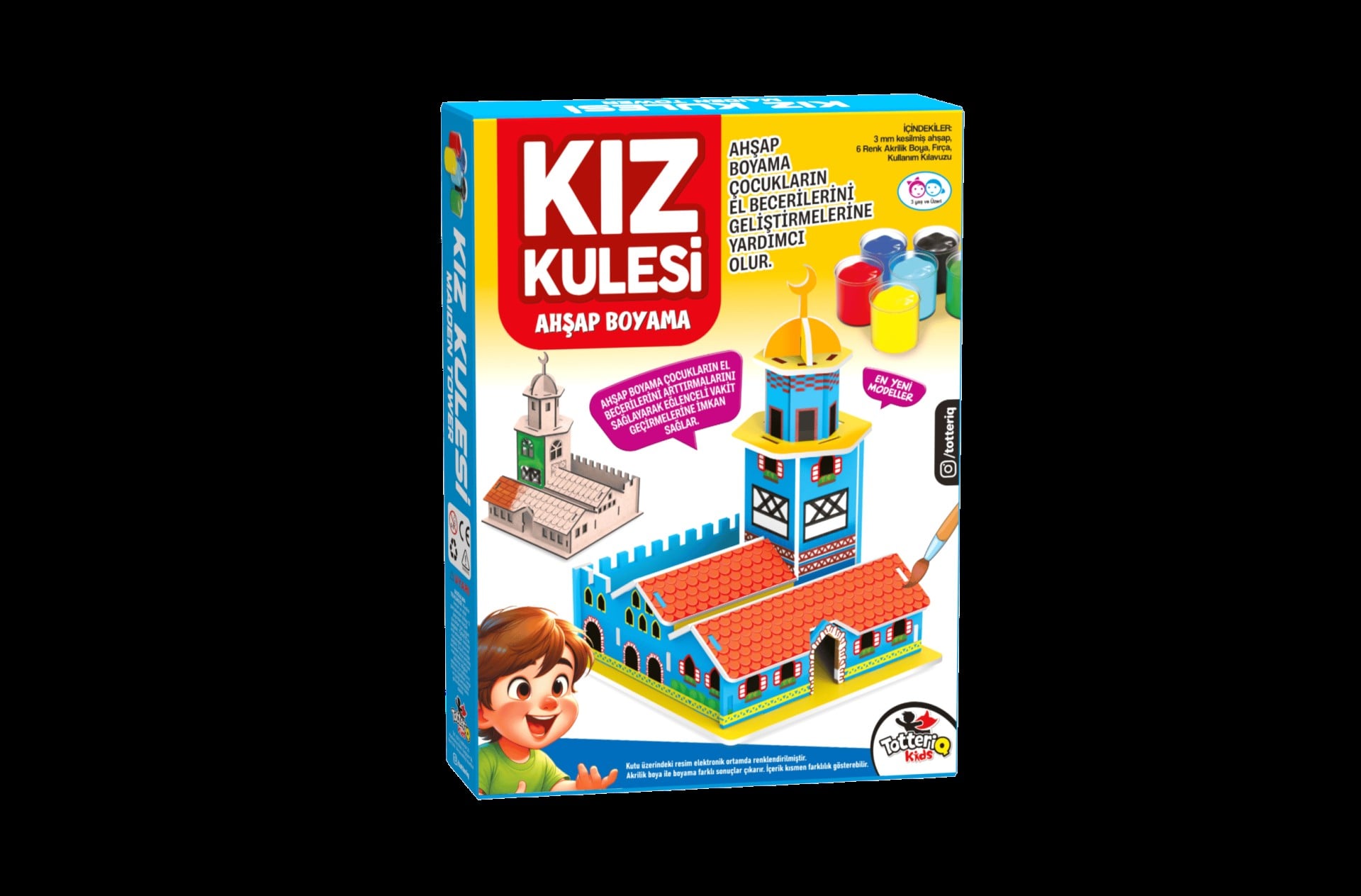 KIZ KULESI AHSAP BOYAMA SETI