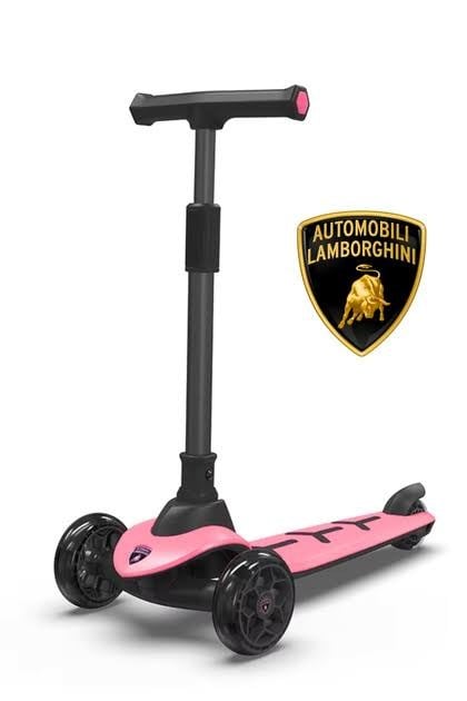 L3-P LAMBORGHİNİLİSANSLI KOLAY KATLANIR IŞIKLI ORTA GÖVDE VE 3TEKER IŞIKLI SCOOTER(PEMBE)