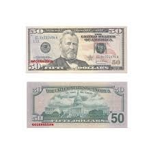 Oyuncak Kağıt Para 50li 50 USD