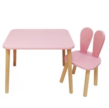 PEMBE NATUREL 1 SANDALYELİ SET