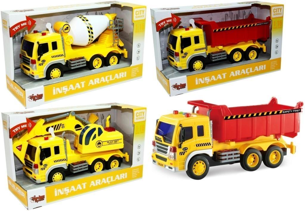 Vardem 1:16 Sürtmeli Sesli Işıklı Damperli Kamyon, Kamyon Mikser, Kamyon Kazıcı