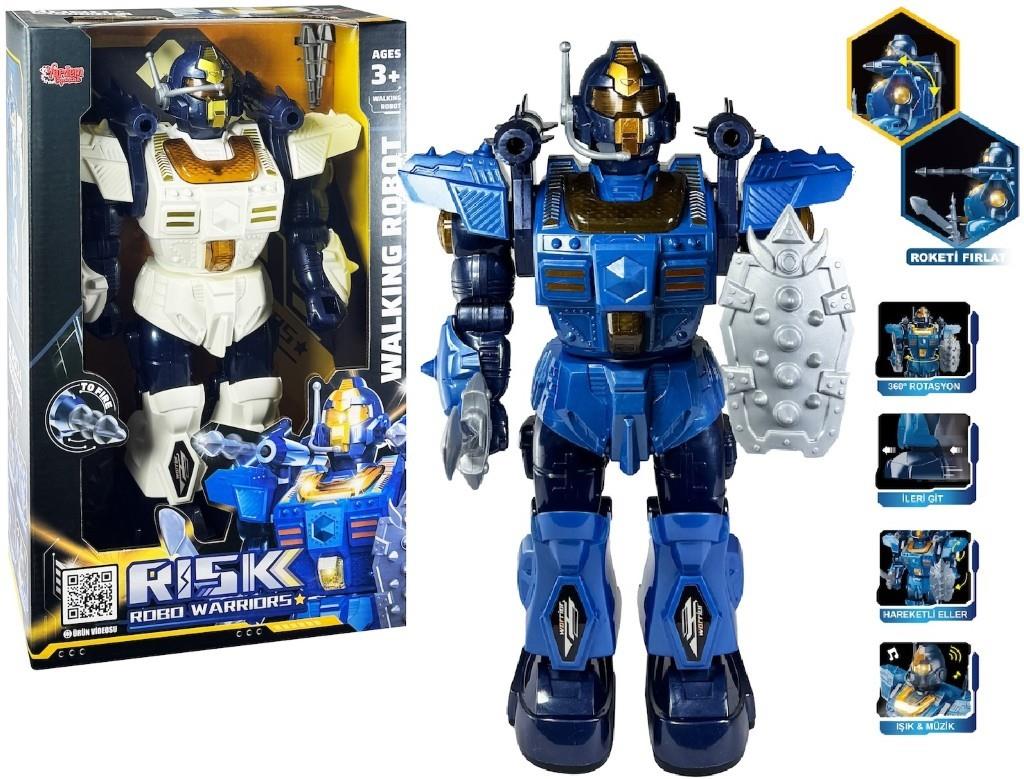 Vardem Işıklı ve Müzikli Roket Atan Pilli Savaşçı Robot