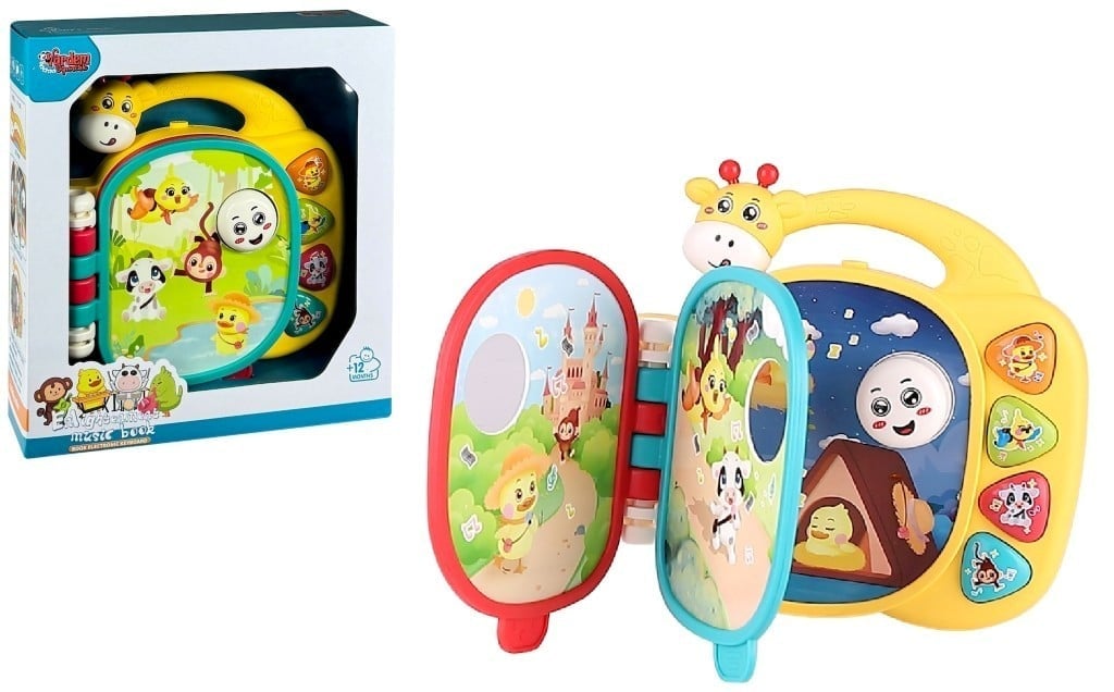 Vardem Kutulu Işıklı ve Müzikli Zürafa Kitap Bebek Piyanosu
