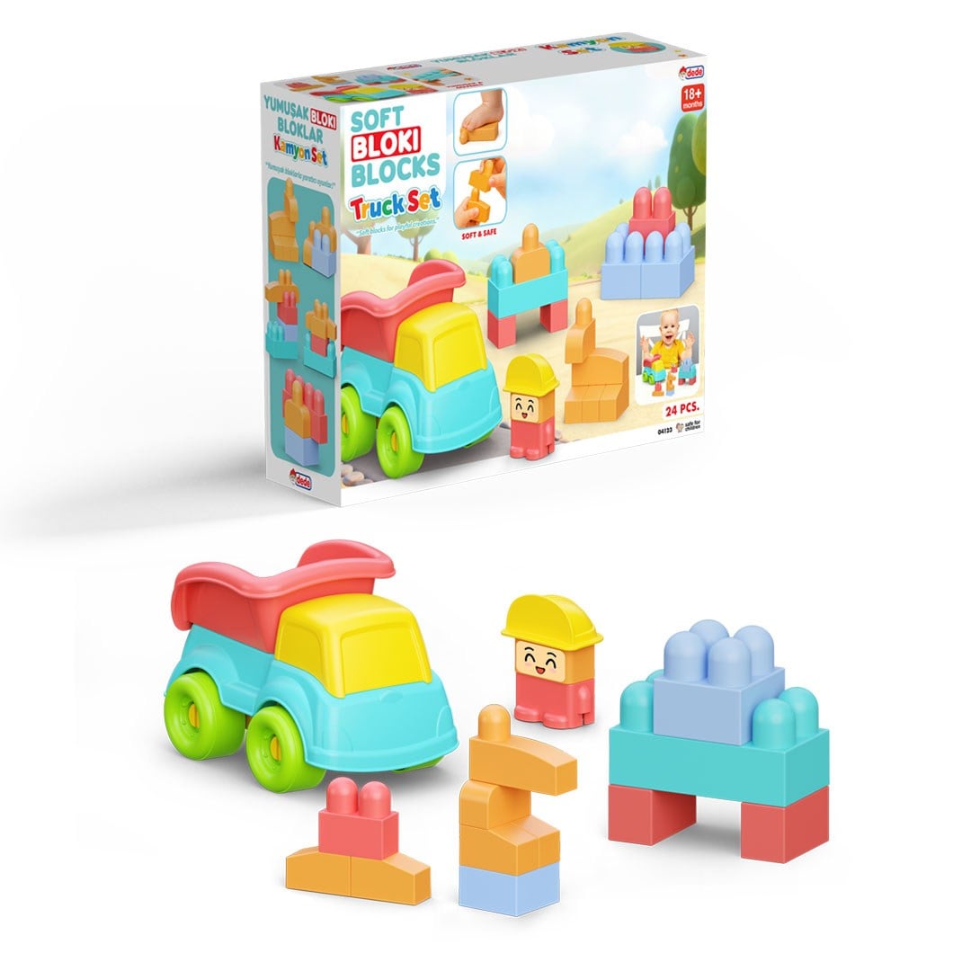 YUMUŞAK BLOKİ BLOKLAR KAMYON SET 24 PARÇA