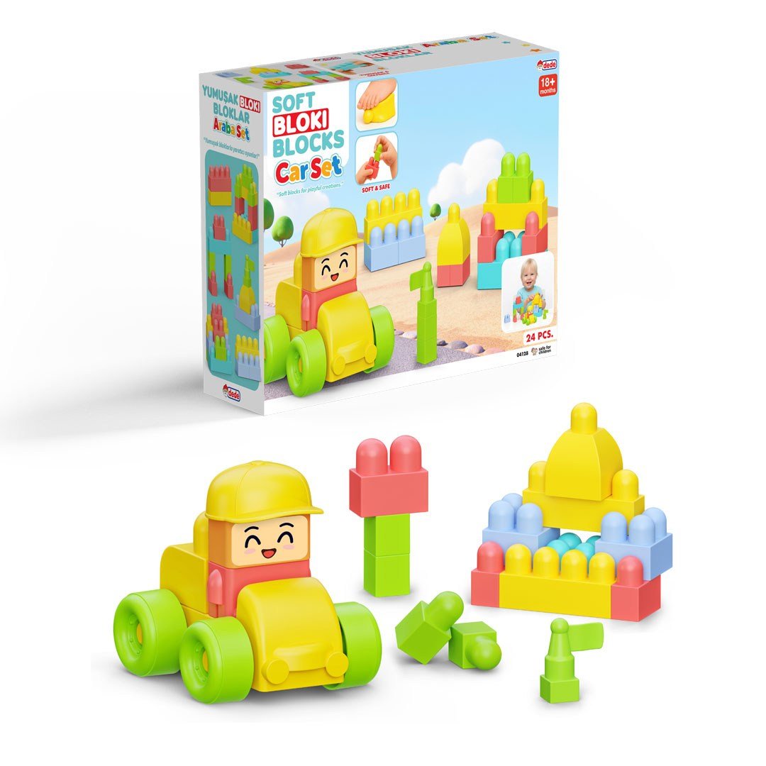YUMUŞAK BLOKİ BLOKLARI ARABA SET 24 PARÇA
