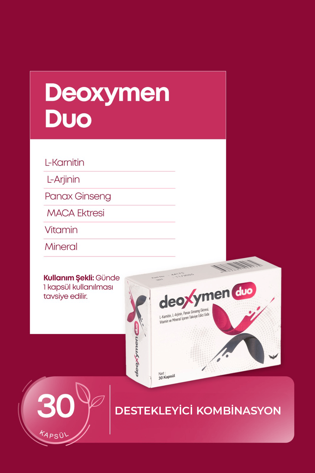 DEOXYMEN DUO 30 KAPSÜL