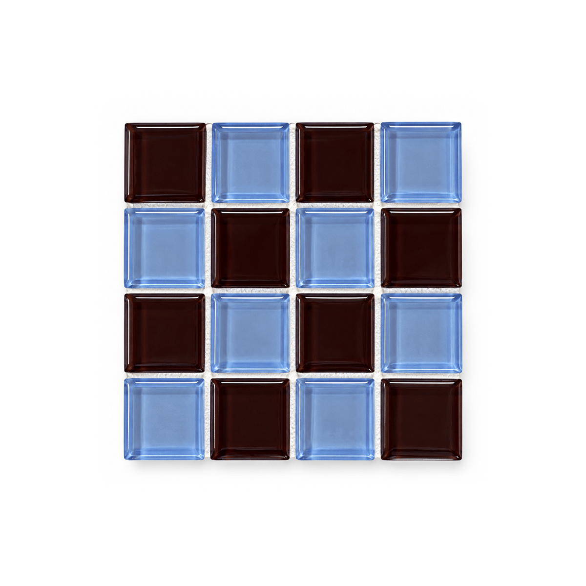 Blue Brown Mozaik Bardak Altlığı