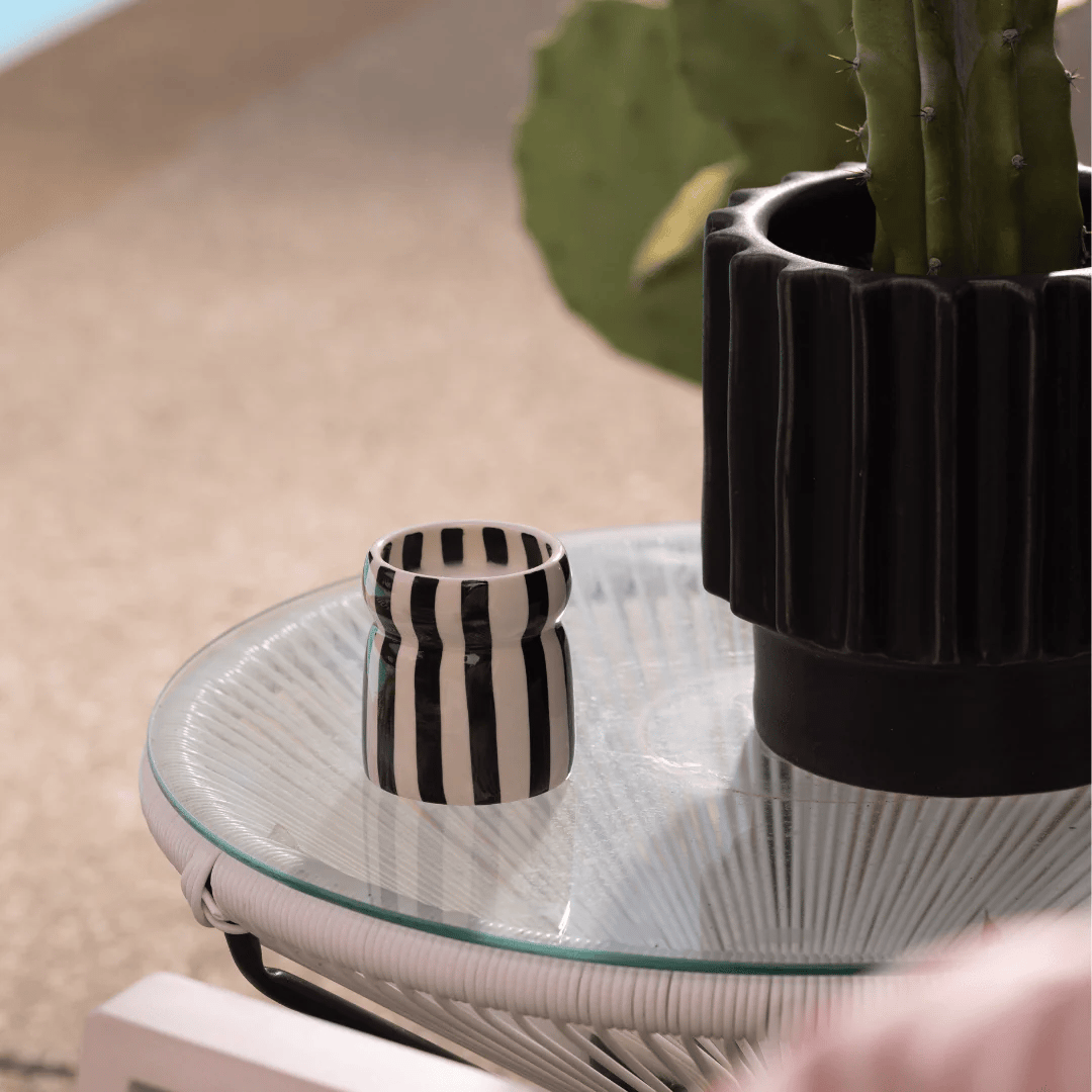 Cabana Seramik Mum: Lava Stone (Black)