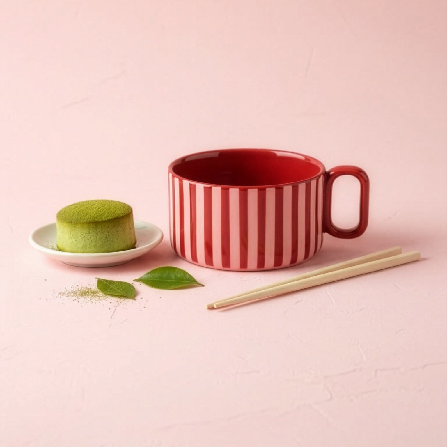 Çizgili Blush Cane Kupa