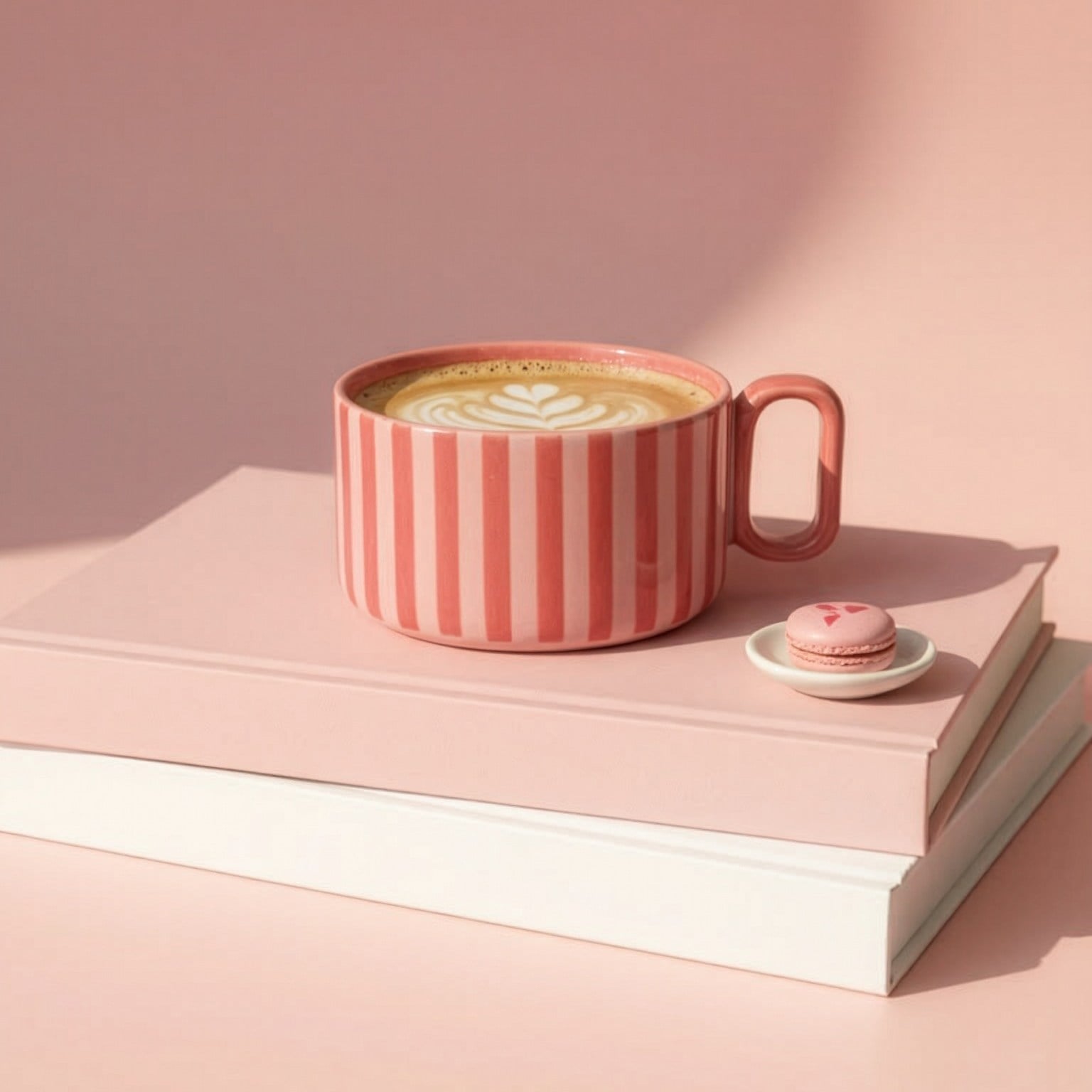 Çizgili Pink Cane Kupa