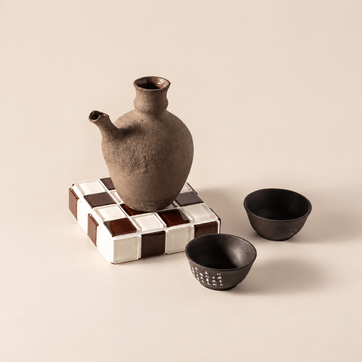 Coaster: Bordo&Beyaz