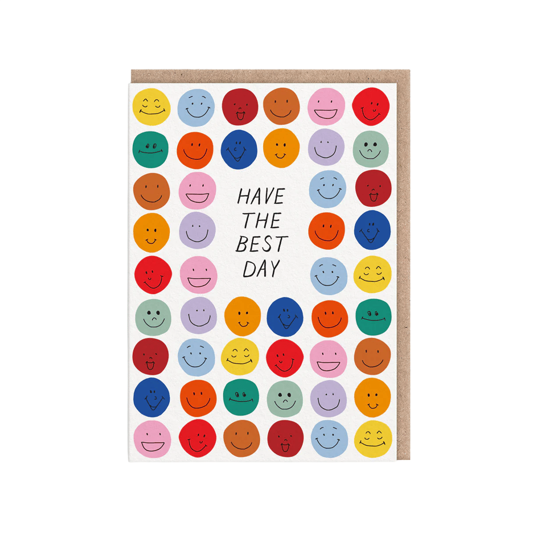 Colorful Smileys Tebrik Kartı (Have The Best Day)