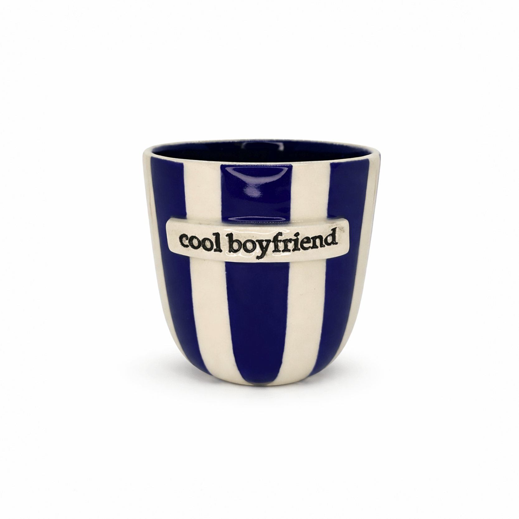 Cool Boyfriend Çizgili Bardak (Mavi)