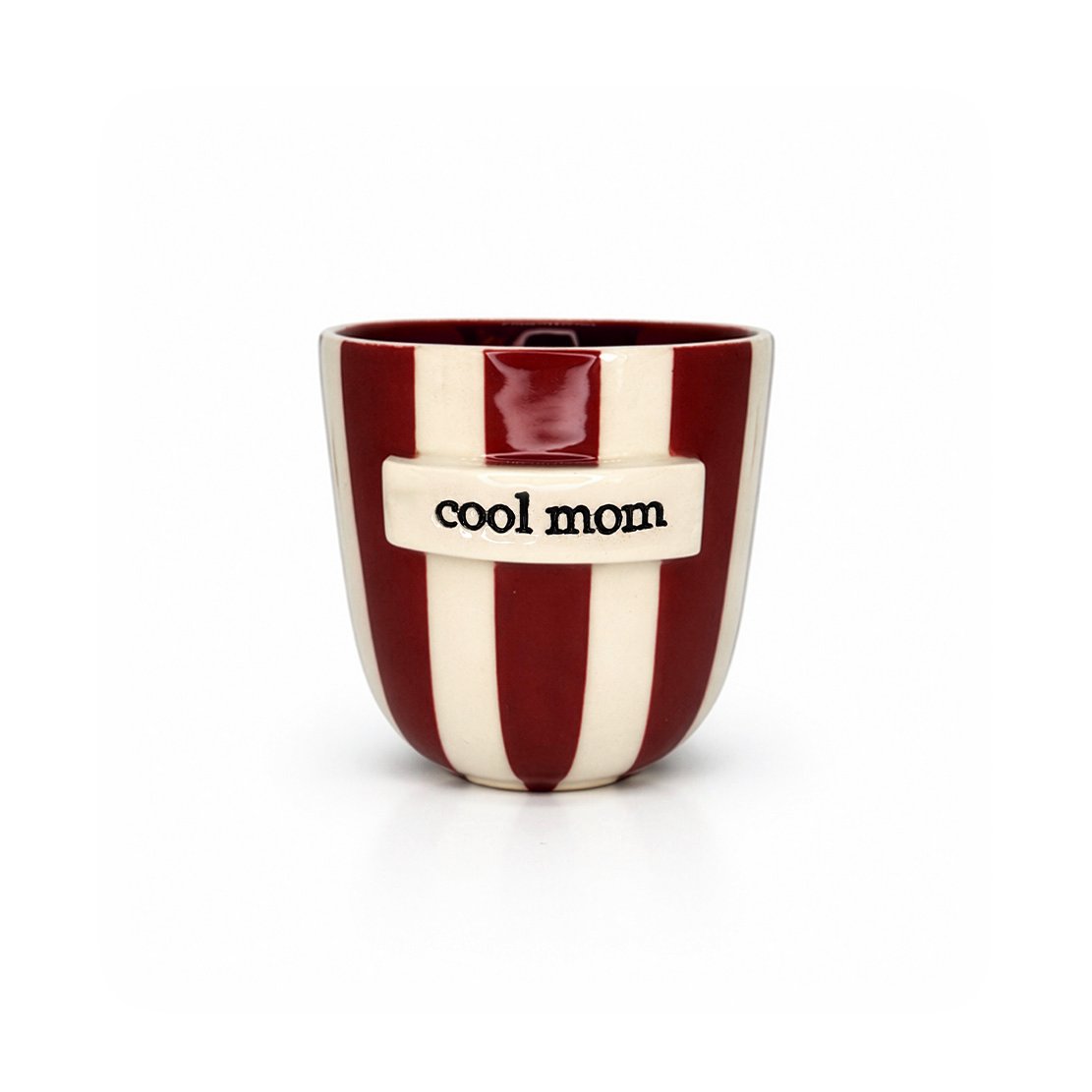 Cool Mom Çizgili Bardak (Bordo)